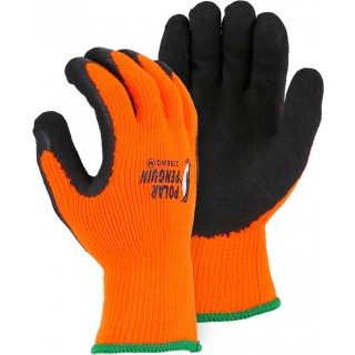 3396HO Majestic® Polar Penguin® Winter Lined Hi-Viz Orange Terry Glove with Black Foam Latex Palm Coating